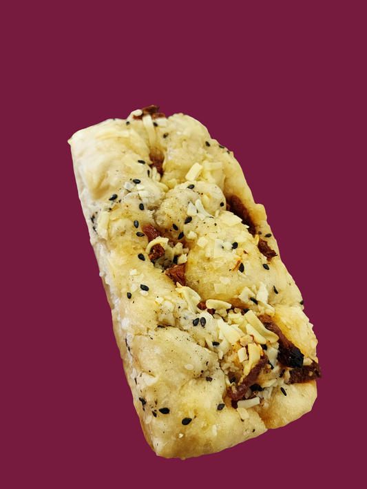 Sun dried tomato cheesy everything bagel foccacia (Vegan)