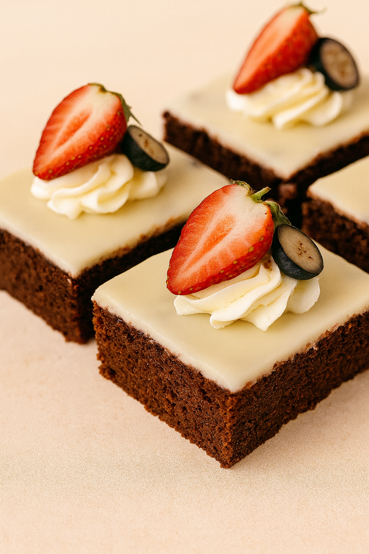 Chocolate cake w/ white chocolate gnache