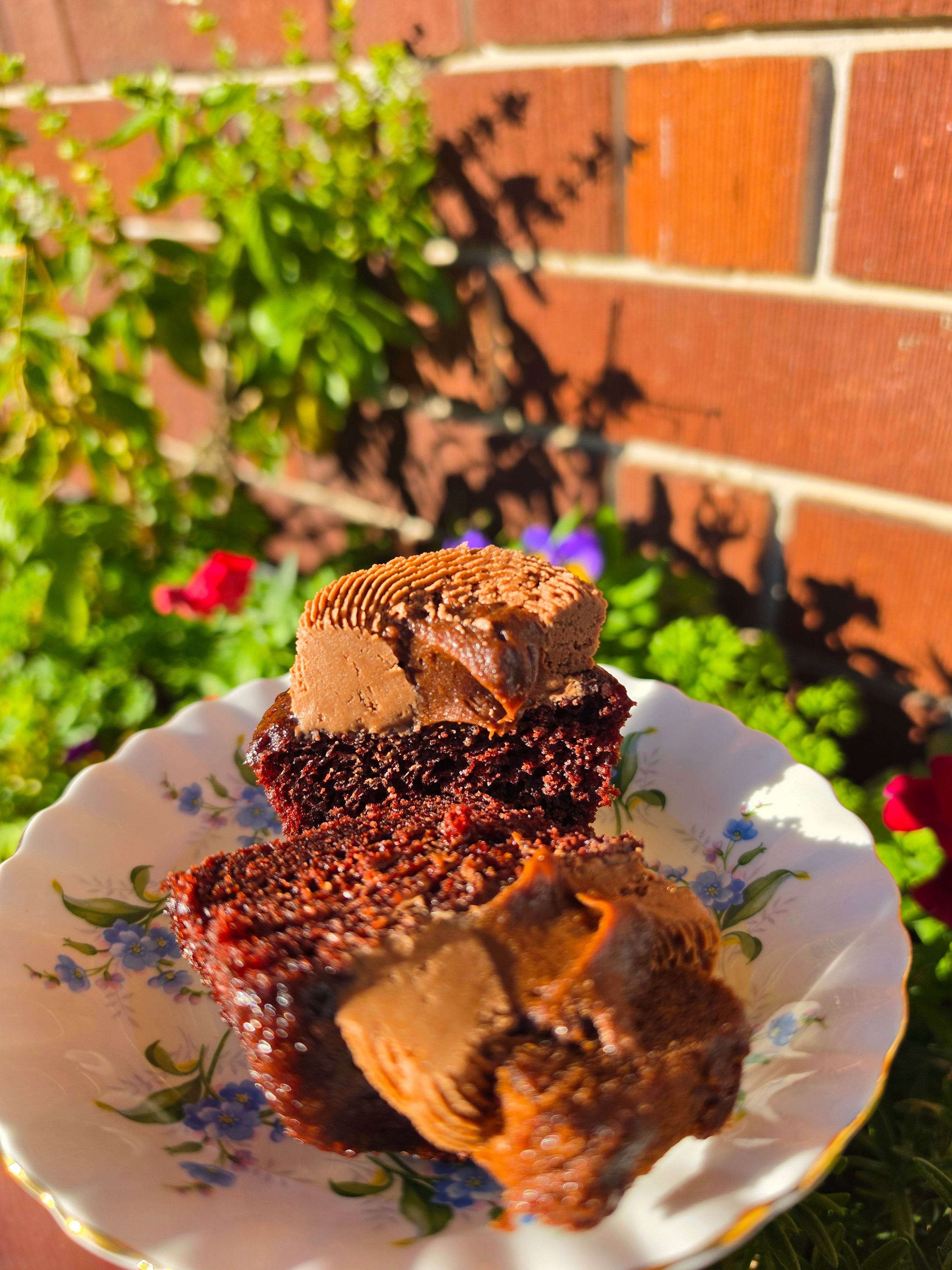 Choc fudge brownie cupcake (GF + Vegan)