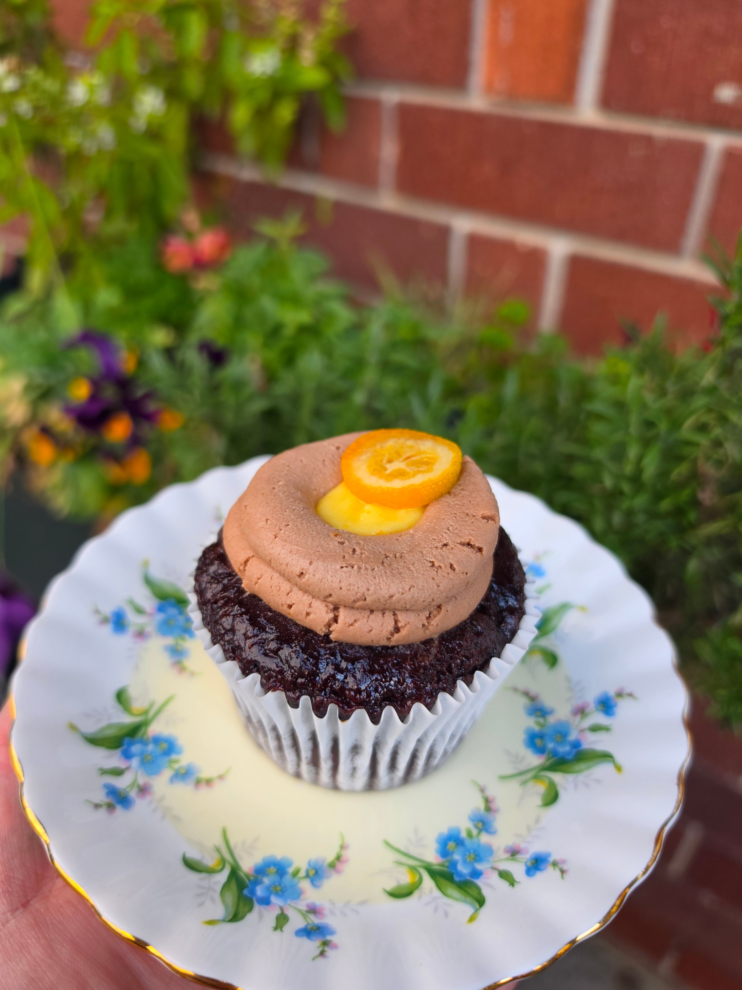 Choc orange cupcake (GF + Vegan)
