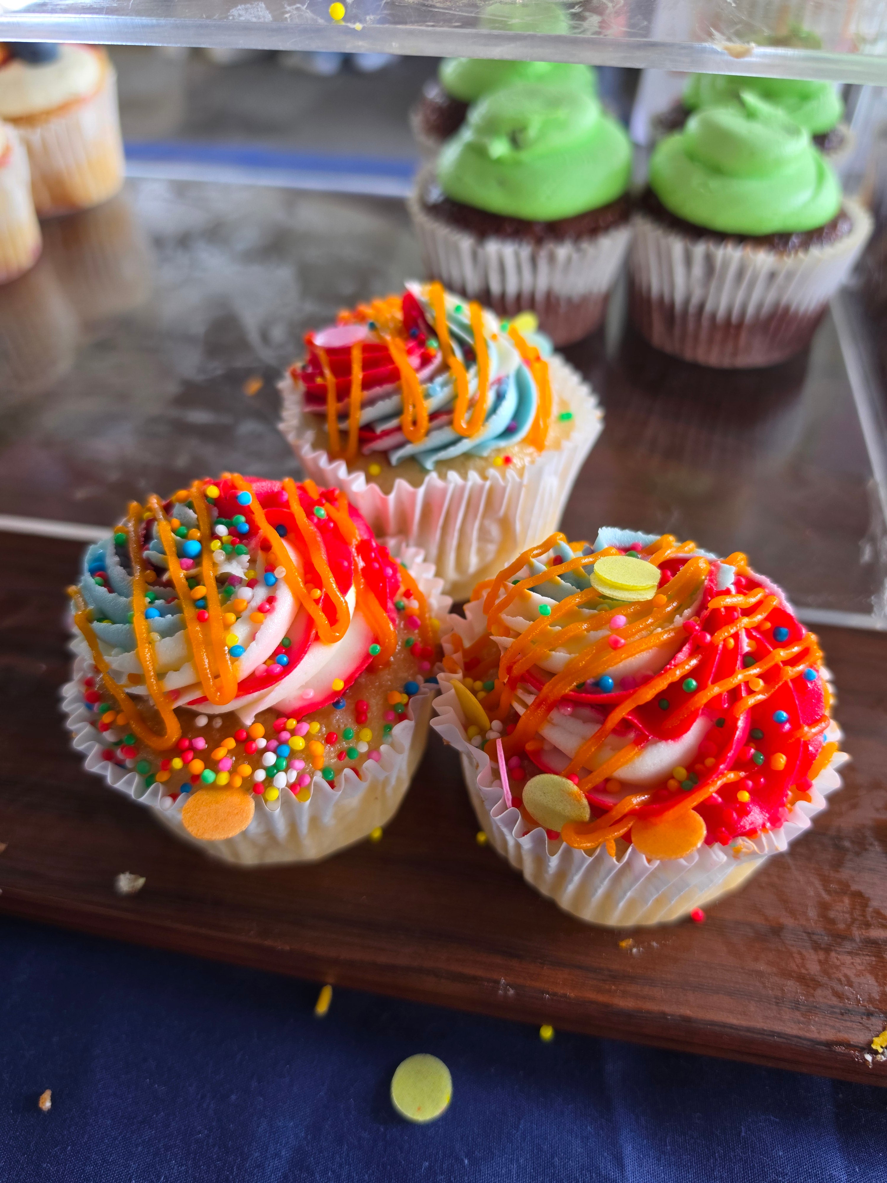 Multicolour cupcakes (GF + Vegan)