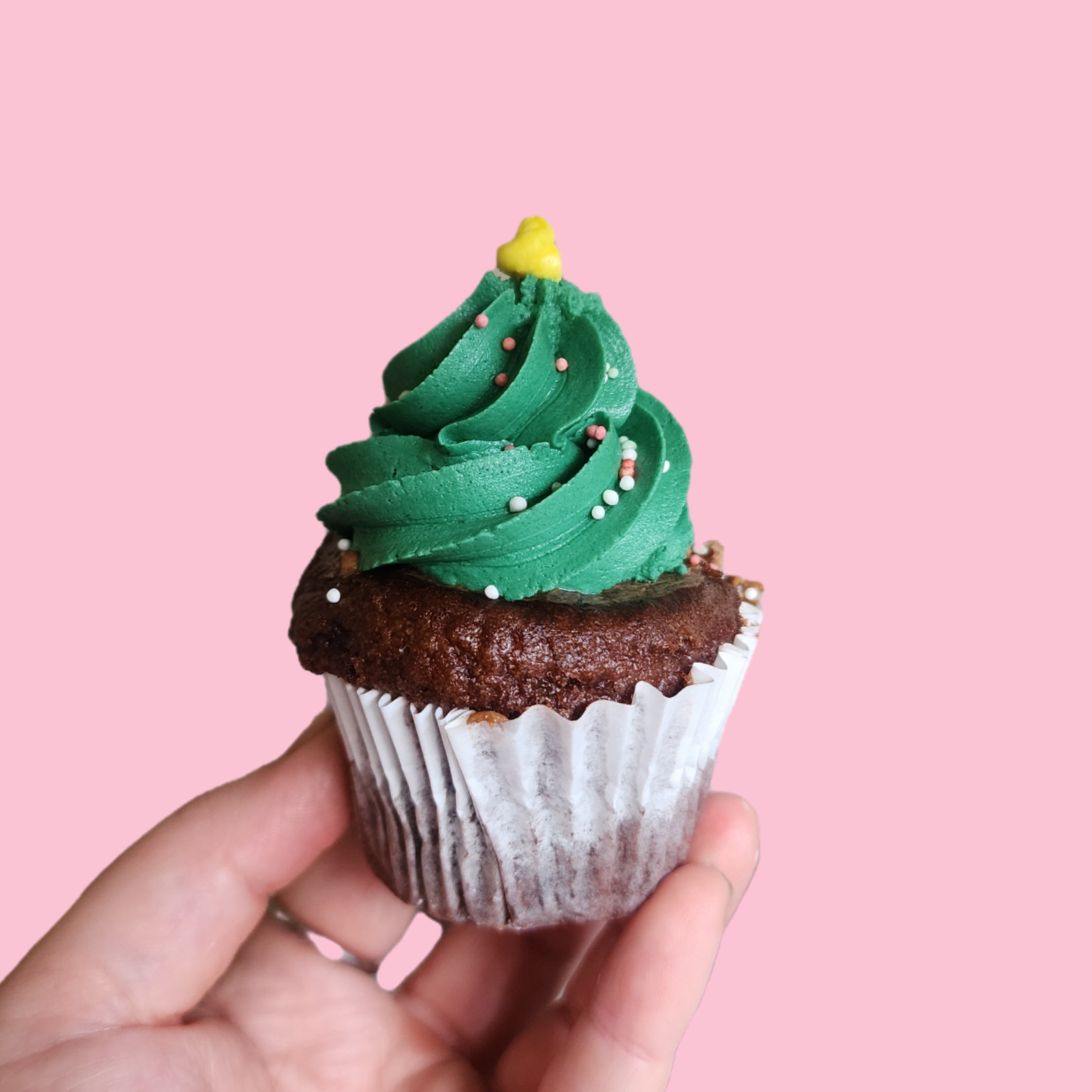 Christmas tree cupcakes (GF + Vegan)