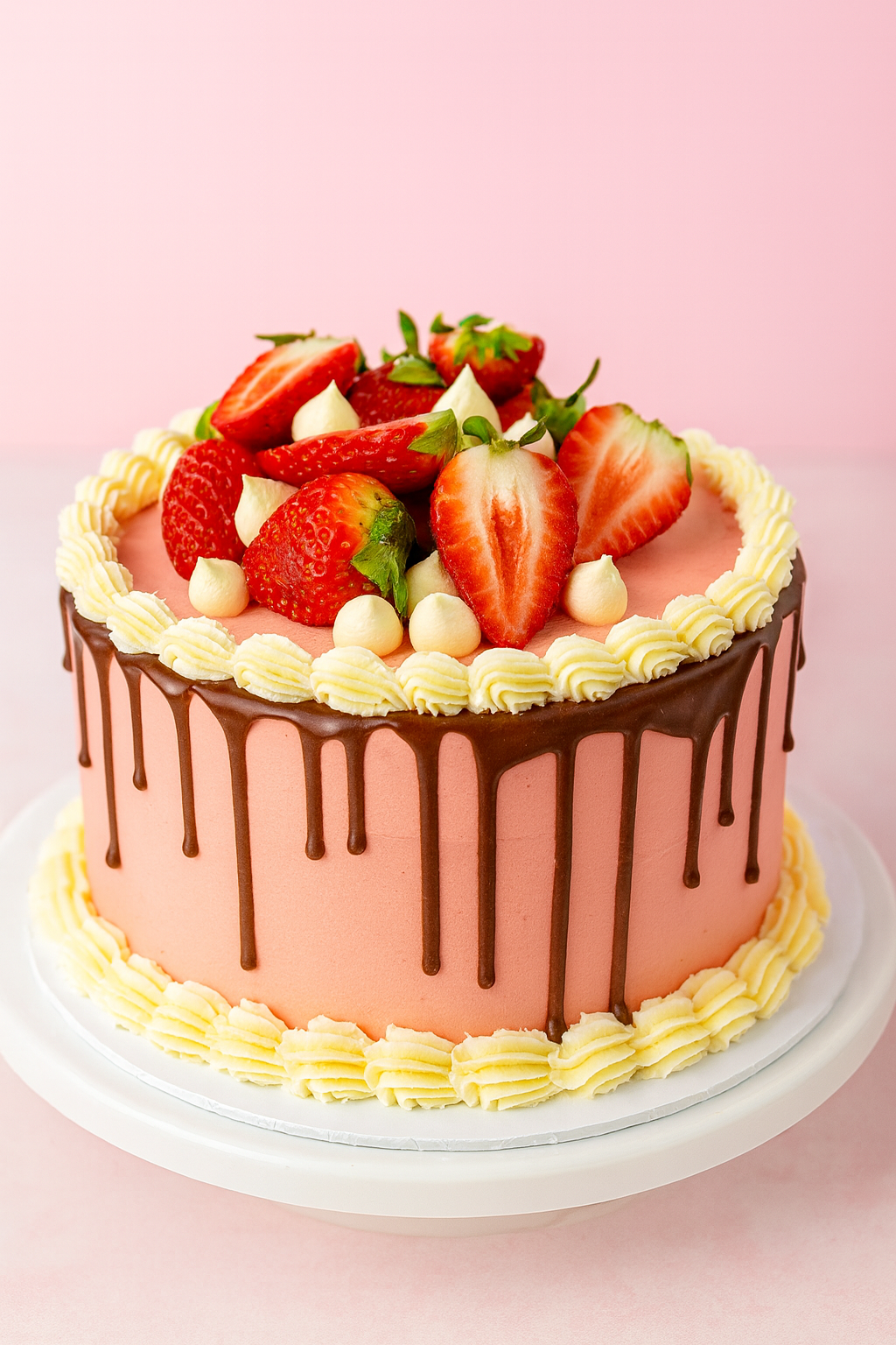 Strawberries and cream 8" cake (GF + Vegan)