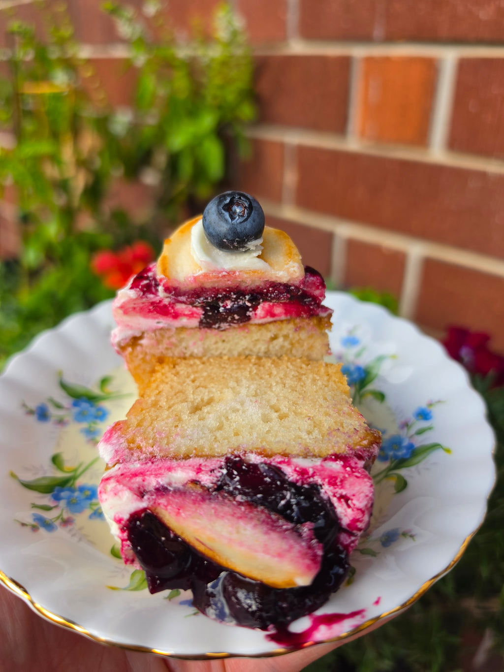 Blueberry pancake cupcake (GF + Vegan)