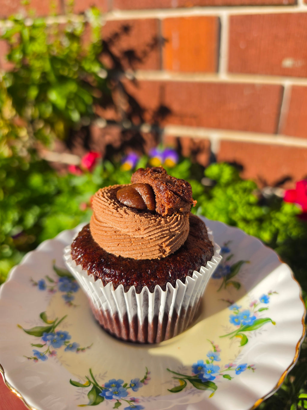Choc fudge brownie cupcake (GF + Vegan)