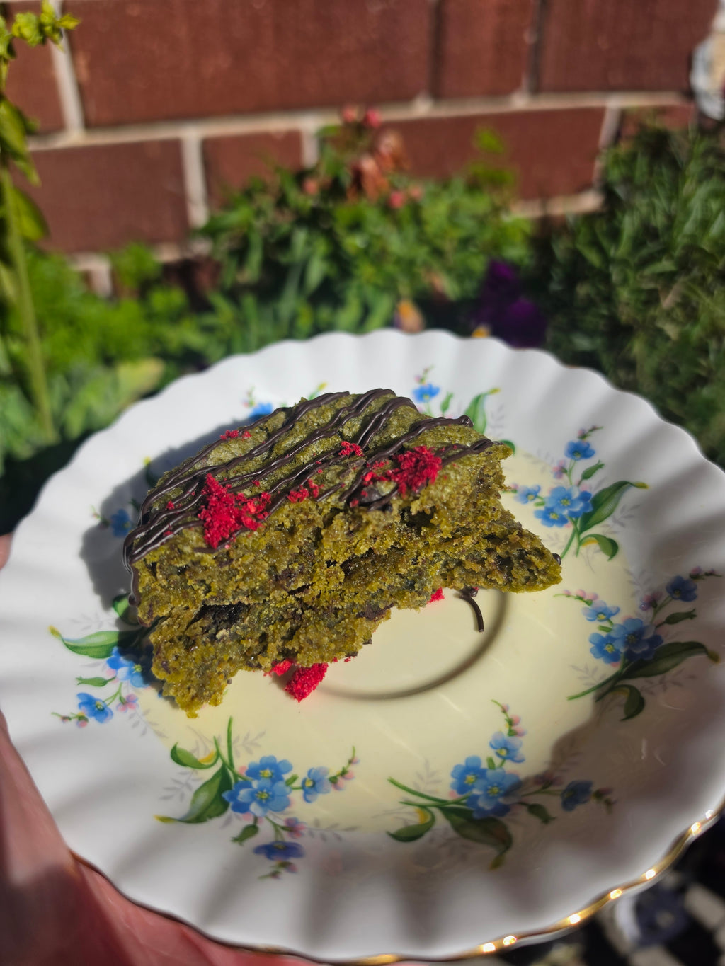 Matcha cookie with dark chocolate chips (GF + Vegan)