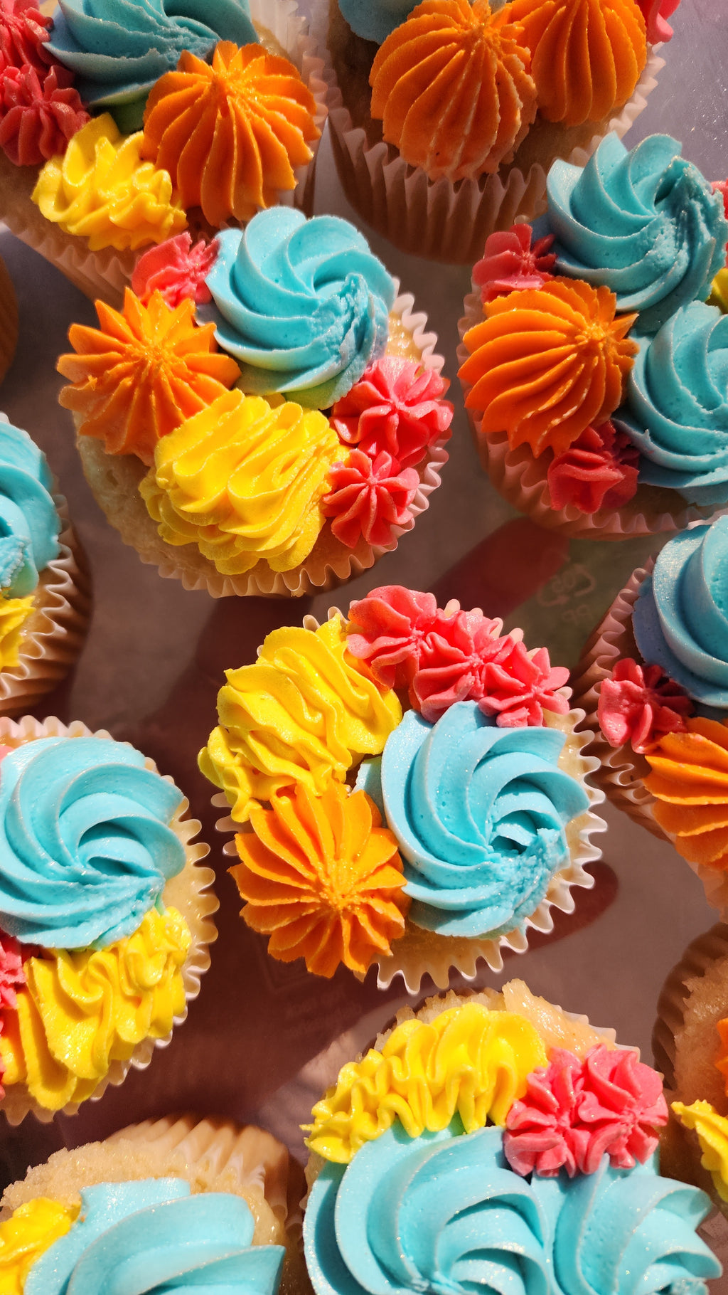 Multicolour cupcakes (GF + Vegan)
