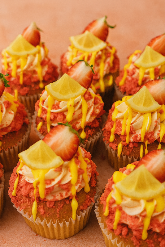 Strawberry + lemon cupcake (GF + Vegan)