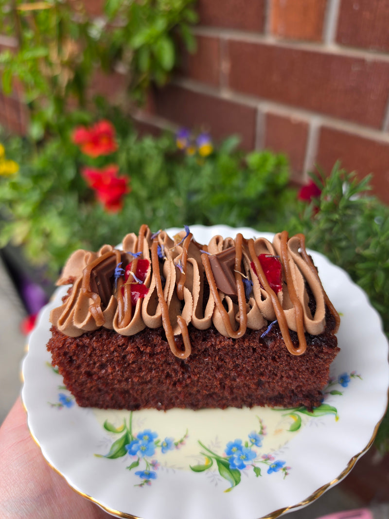 Chocolate cake slice (GF + Vegan)